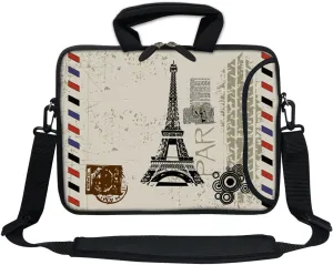 12 Inch Water Resistant Neoprene Laptop Bag with Reinforced Zipper, Strap, Pockets, Fits 11.6" to 12.3" Laptops