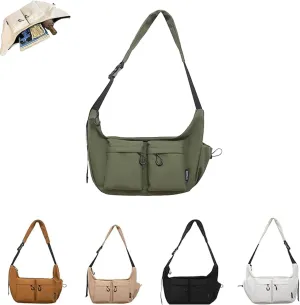 2025 New Large Capacity Messenger Canvas Bag, Large Crossbody Bag Shoulder Purse, Vintage Water Resistant Canvas Satchel