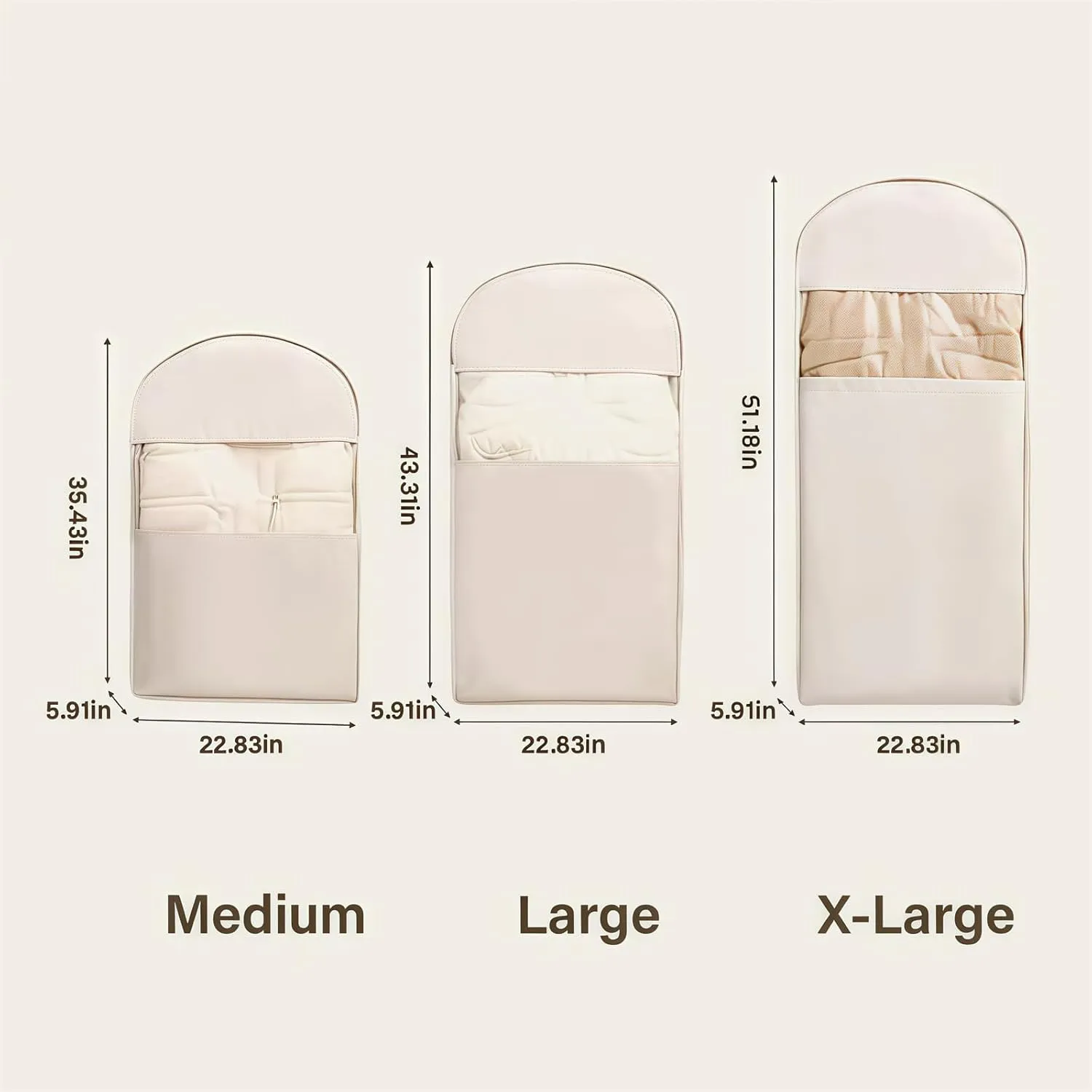 2025 Space Saving Hanging Garment Bag with Self Compression Zipper, Coat Storage Bag Hanging, Space Saver Coat Storage Bags,Dust Cover Clothes Bags for down Coats (Beige,Large)