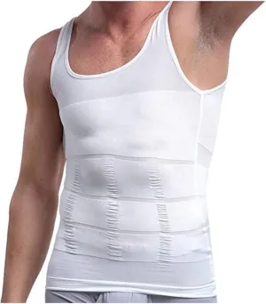 2pcs Men's Slim Body Shaper Tank Top Shirt Belly Slim Undershirt Compression Shirt Slim Fit