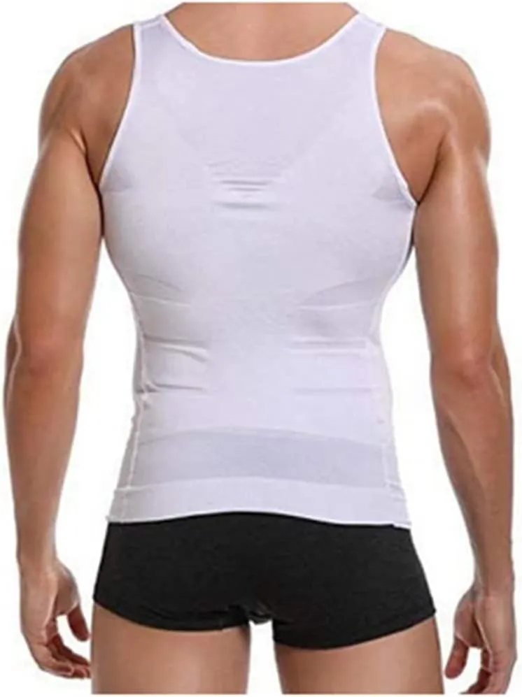 2pcs Men's Slim Body Shaper Tank Top Shirt Belly Slim Undershirt Compression Shirt Slim Fit