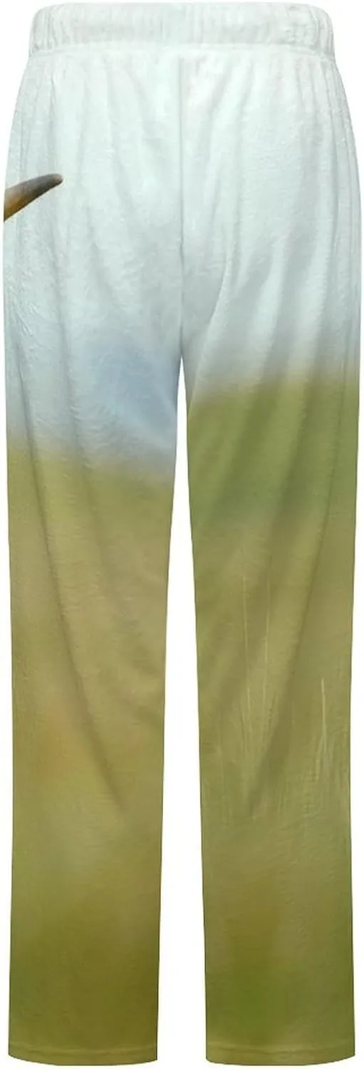 A Highland Cow Womens Flannel Pajama Pants Long Length Sleep Lounge Pants with Drawstring Belt Loungewear