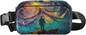 Abstract Creature Fanny Pack for Travel Hiking Water Resistant Waist Pack Sling Bag Purse for Women Men