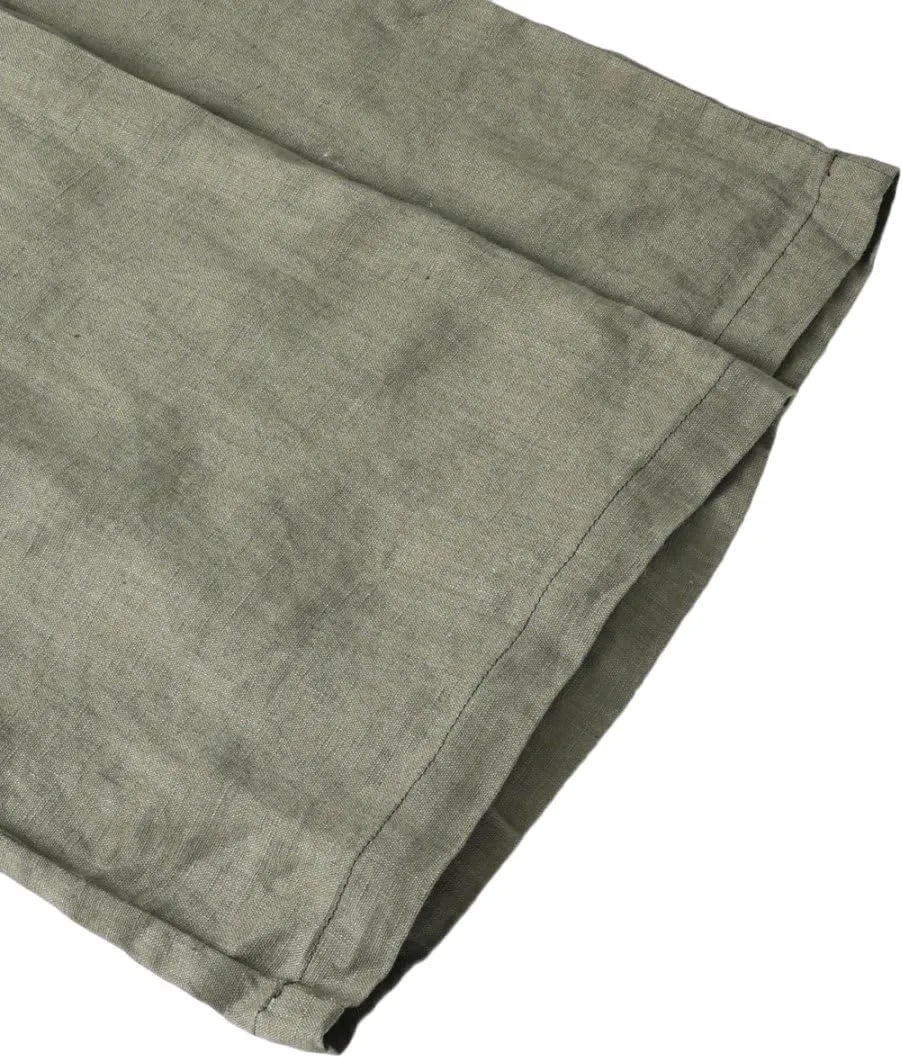 Amazhiyu Men's 100% Linen Summer Casual Elastic Drawstring Loose Pants Pockets
