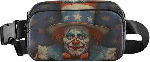 American Clown Fanny Pack for Travel Hiking Water Resistant Waist Pack Sling Bag Purse for Women Men