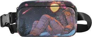 Anime Astronaut Fanny Packs for Women Men, Water Resistant Waist Pack Sling Bag Purse for Travel Hiking