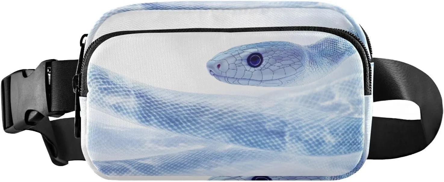 Art Snake Fanny Packs for Women Men, Water Resistant Waist Pack Sling Bag Purse for Travel Hiking