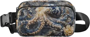 Artwork Octopus Fanny Packs for Women Men, Water Resistant Waist Pack Sling Bag Purse for Travel Hiking