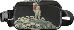 Astronaut Skulls Fanny Packs for Women Men, Water Resistant Waist Pack Sling Bag Purse for Travel Hiking