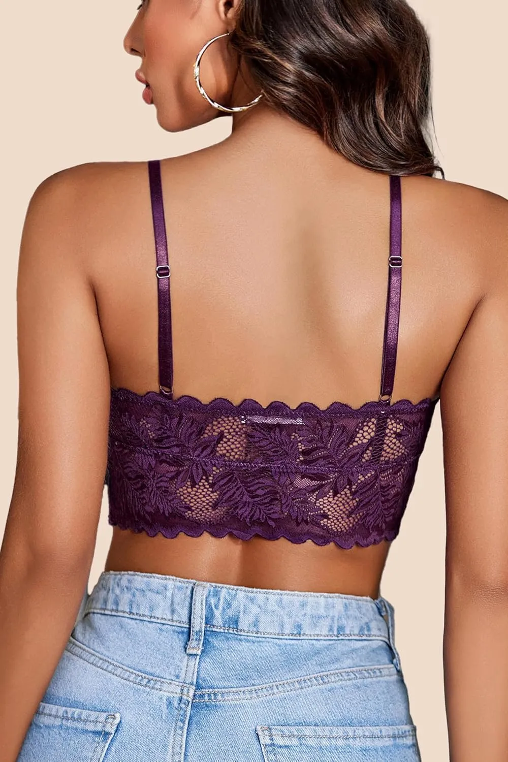Avidlove Bralettes for Women V Neck Lace Camisole Y2K Tank Top Strappy Cami Unpadded Bra Lingerie Crop Tops Outfits