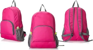 Backpack Packable Foldable Ultra Lightweight Water Resistant Durable Camping Travel Hiking Daypack for Men Women (Rose Red)