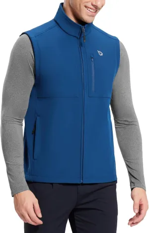 baleaf Men's Golf Vest Fleece Lined Softshell Sleeveless Jacket Water Resistant Cold Weather Running Gear Winter Pockets