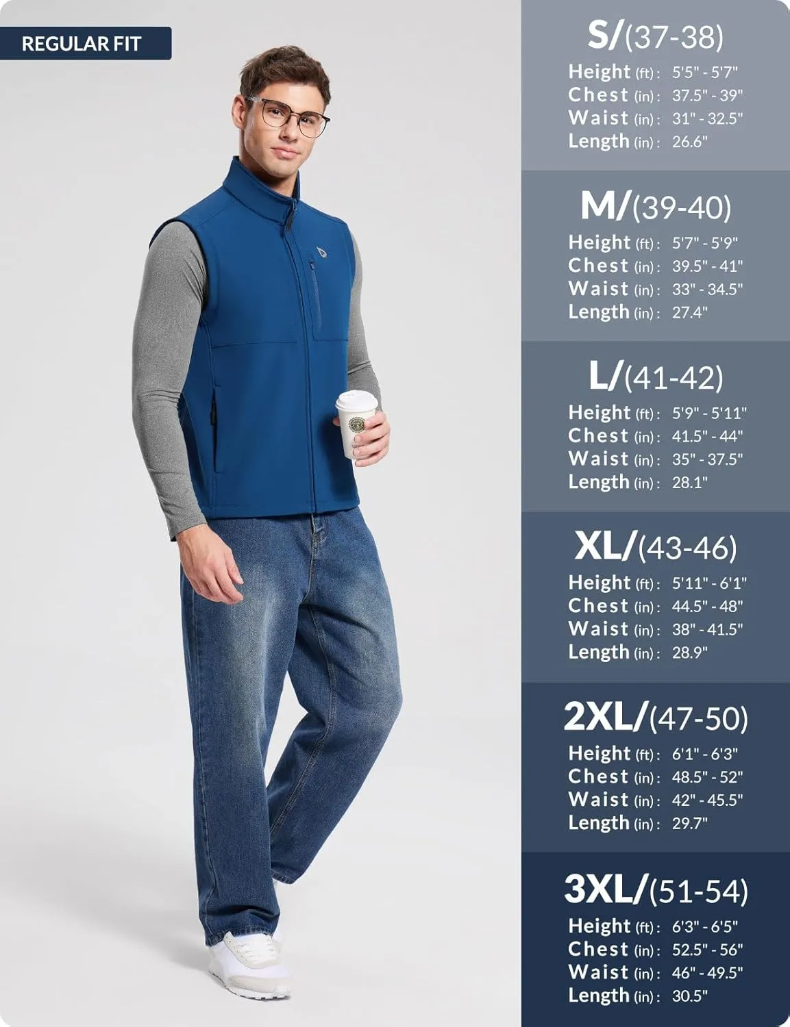 baleaf Men's Golf Vest Fleece Lined Softshell Sleeveless Jacket Water Resistant Cold Weather Running Gear Winter Pockets