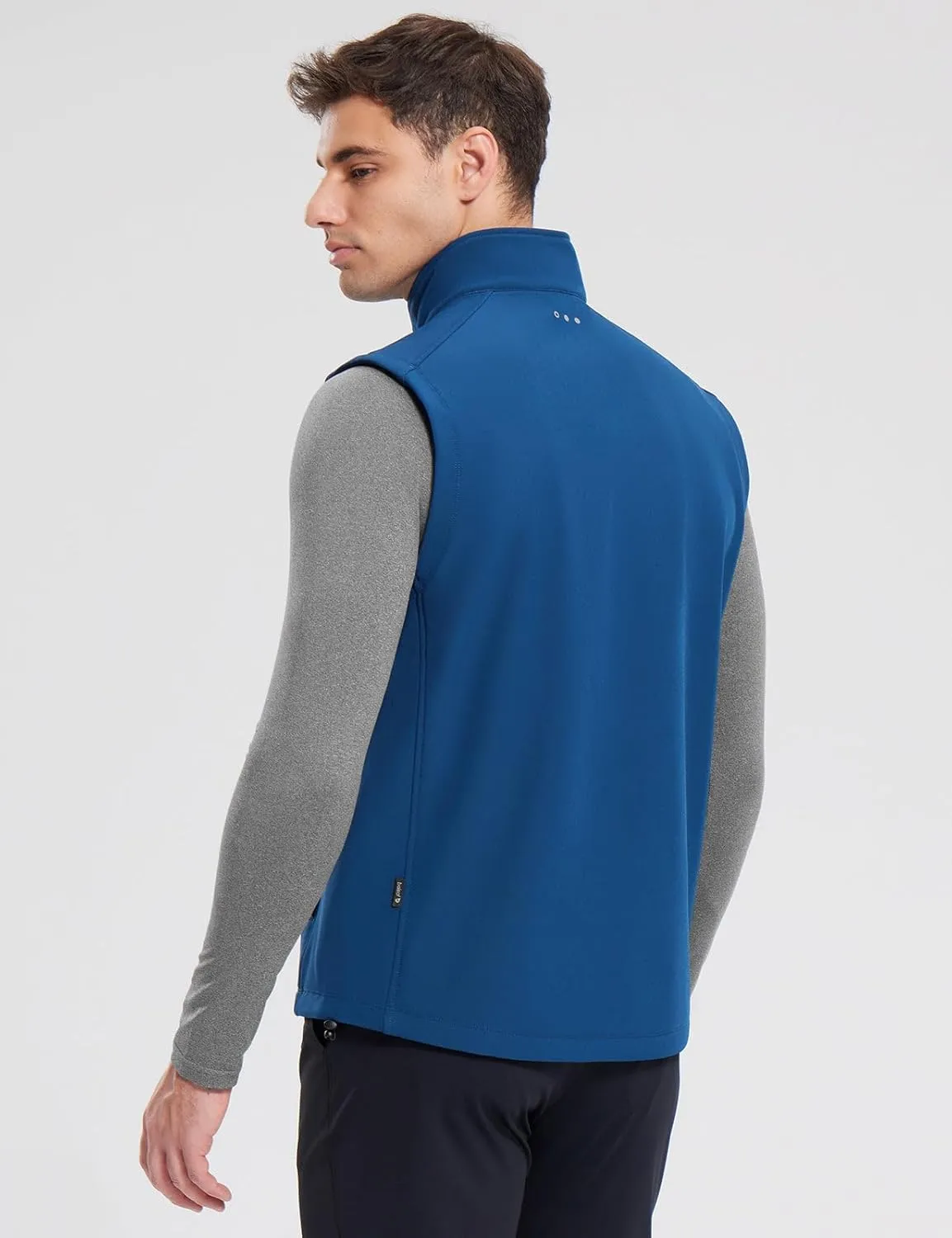 baleaf Men's Golf Vest Fleece Lined Softshell Sleeveless Jacket Water Resistant Cold Weather Running Gear Winter Pockets