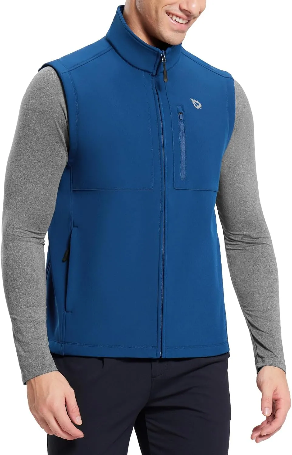 baleaf Men's Golf Vest Fleece Lined Softshell Sleeveless Jacket Water Resistant Cold Weather Running Gear Winter Pockets