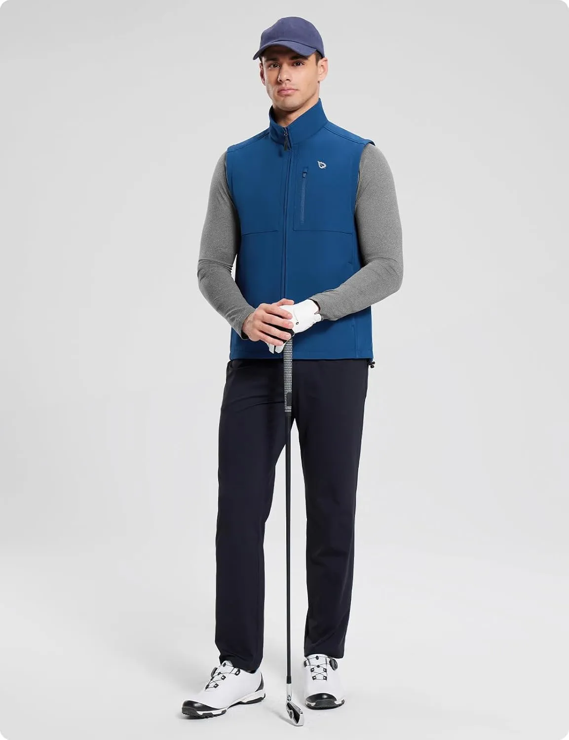 baleaf Men's Golf Vest Fleece Lined Softshell Sleeveless Jacket Water Resistant Cold Weather Running Gear Winter Pockets