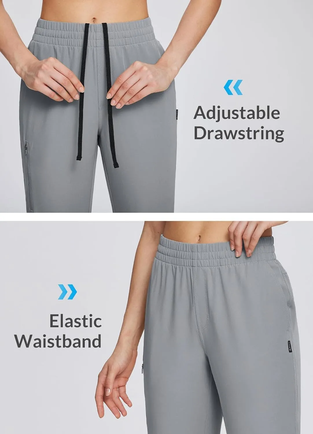 baleaf Women's Hiking Water Resistant Pants UPF Roll Up Convertible Capri Pant Quick Dry Zipper Pockets Travel Fishing