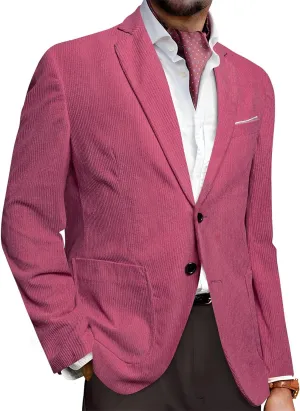 Barry.Wang Mens Vintage Blazer Corduroy Sport Coat Regular Fit Suit Jacket Halloween Christmas Holiday Cruise