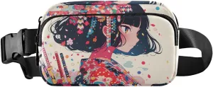 Beautiful Samurai Fanny Pack for Travel Hiking Water Resistant Waist Pack Sling Bag Purse for Women Men