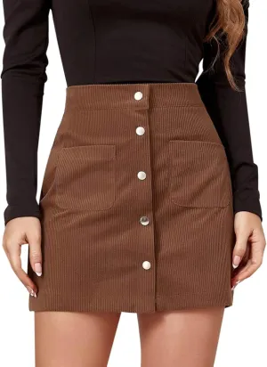 Bed Skirt for Adjustable Bed Women's Short Skirt Solid High Waist Zipper Autumn Winter Skirt Corduroy Hip Wrap