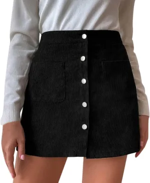 Bed Skirt for Adjustable Bed Women's Short Skirt Solid High Waist Zipper Autumn Winter Skirt Corduroy Hip Wrap