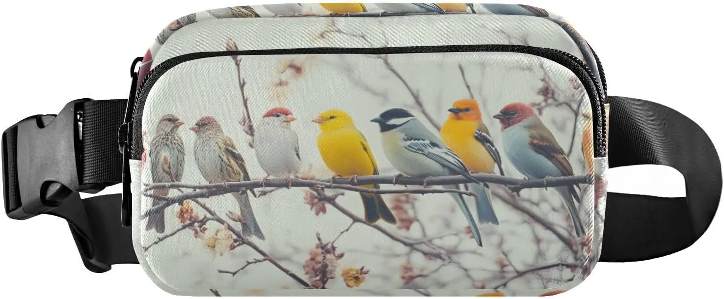 Birds Together Fanny Packs for Women Men, Water Resistant Waist Pack Sling Bag Purse for Travel Hiking