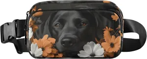 Black Labrador Fanny Packs for Women Men, Water Resistant Waist Pack Sling Bag Purse for Travel Hiking