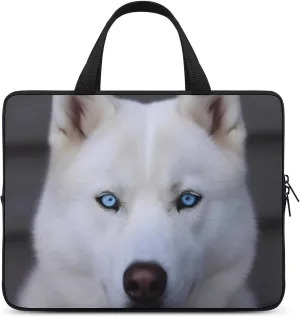 Blue Eyed White Husky Laptop Bag Durable Laptop Sleeve Water-Resistant Notebook Bag for Computer Or Tablet