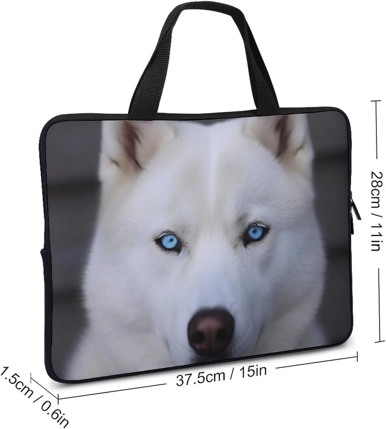 Blue Eyed White Husky Laptop Bag Durable Laptop Sleeve Water-Resistant Notebook Bag for Computer Or Tablet