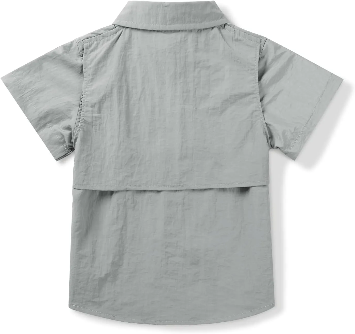 Boys' Button Down Short Sleeve Fishing Shirt Quick-Dry UV Sun Protection Outdoor Tops
