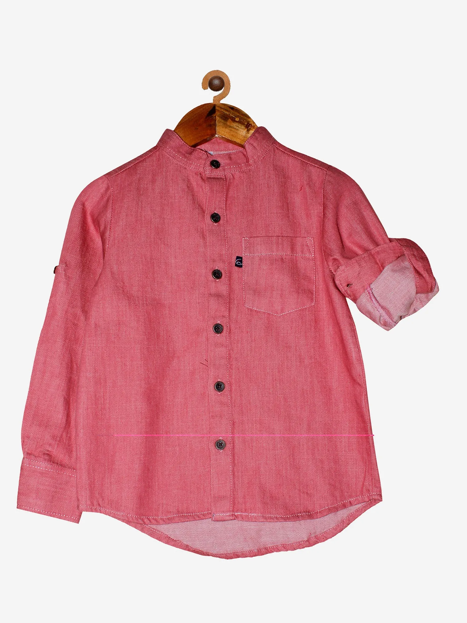 Boys Mandarin Collar Full Sleeve Cotton Shirt