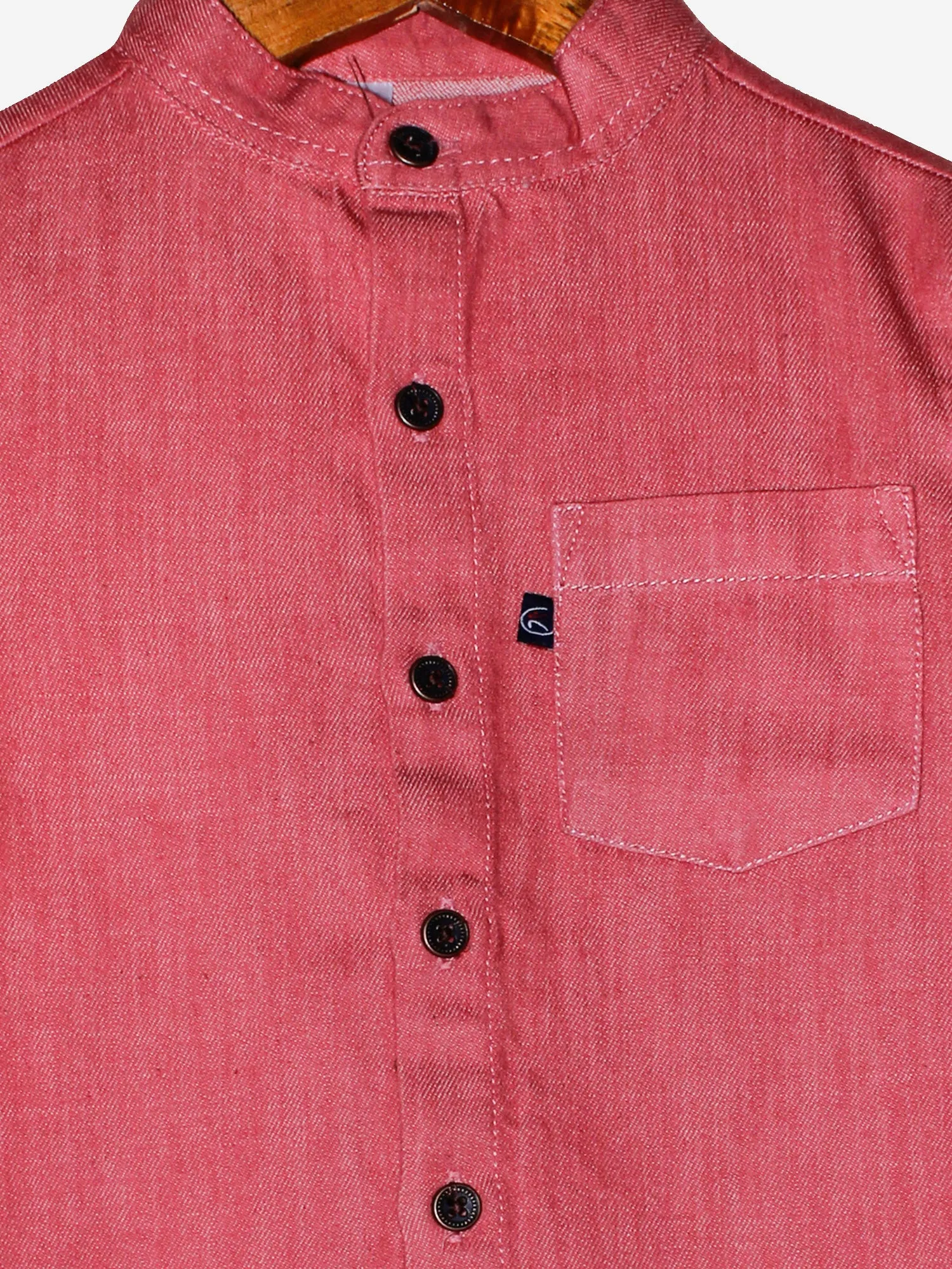Boys Mandarin Collar Full Sleeve Cotton Shirt