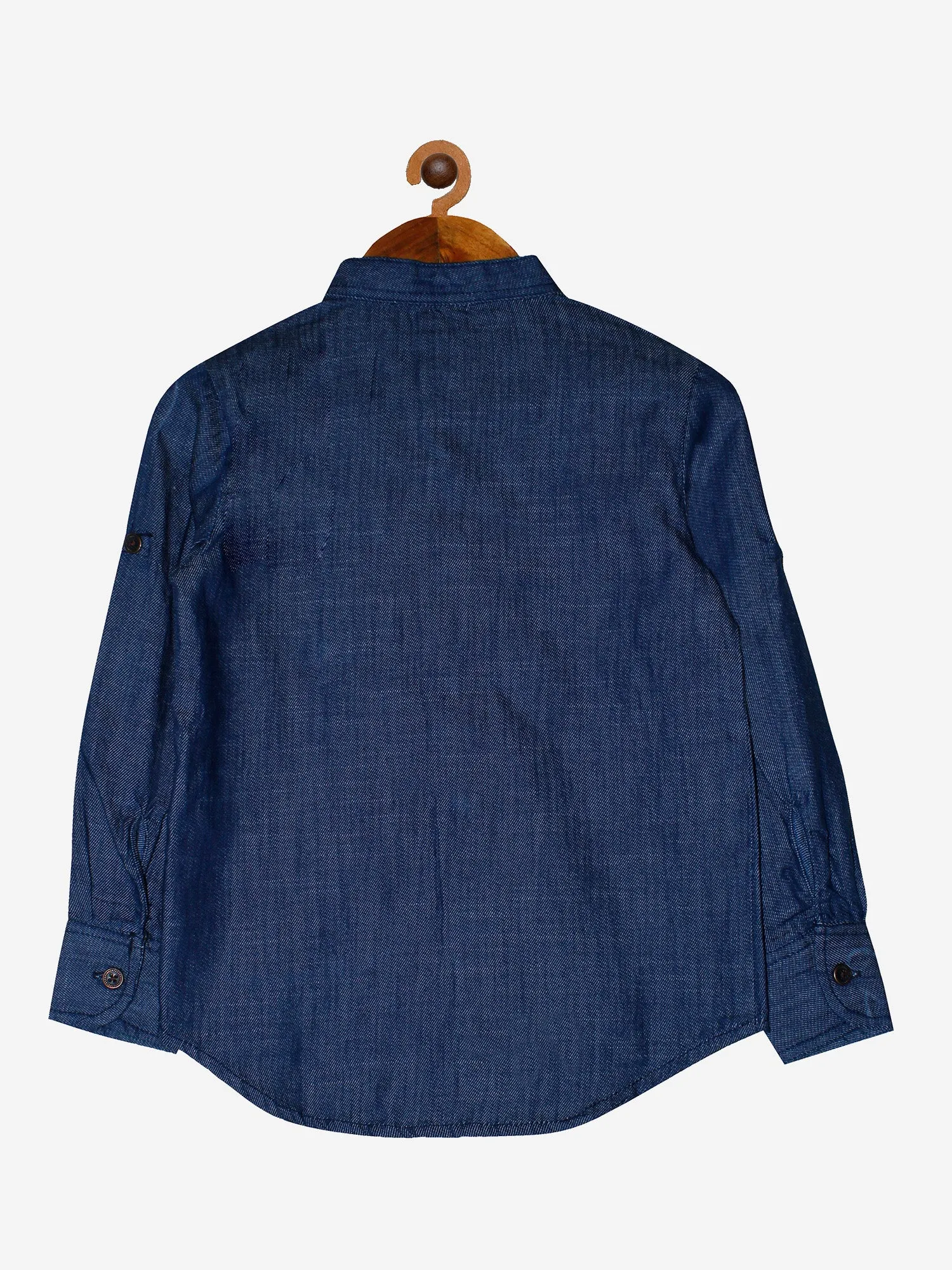 Boys Mandarin Collar Full Sleeve Cotton Shirt