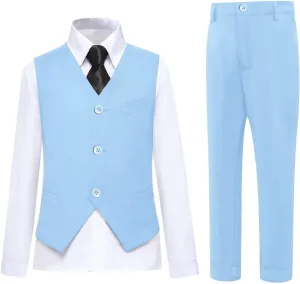 Boys Suits Kids Formal Dress Suit Vest and Pant Set for Wedding