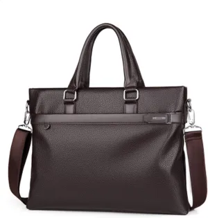 Briefcase Handbag Business Bags,Travel Office Business, Water Resistant 14in Laptop Messenger Bag for Men,Black Brown