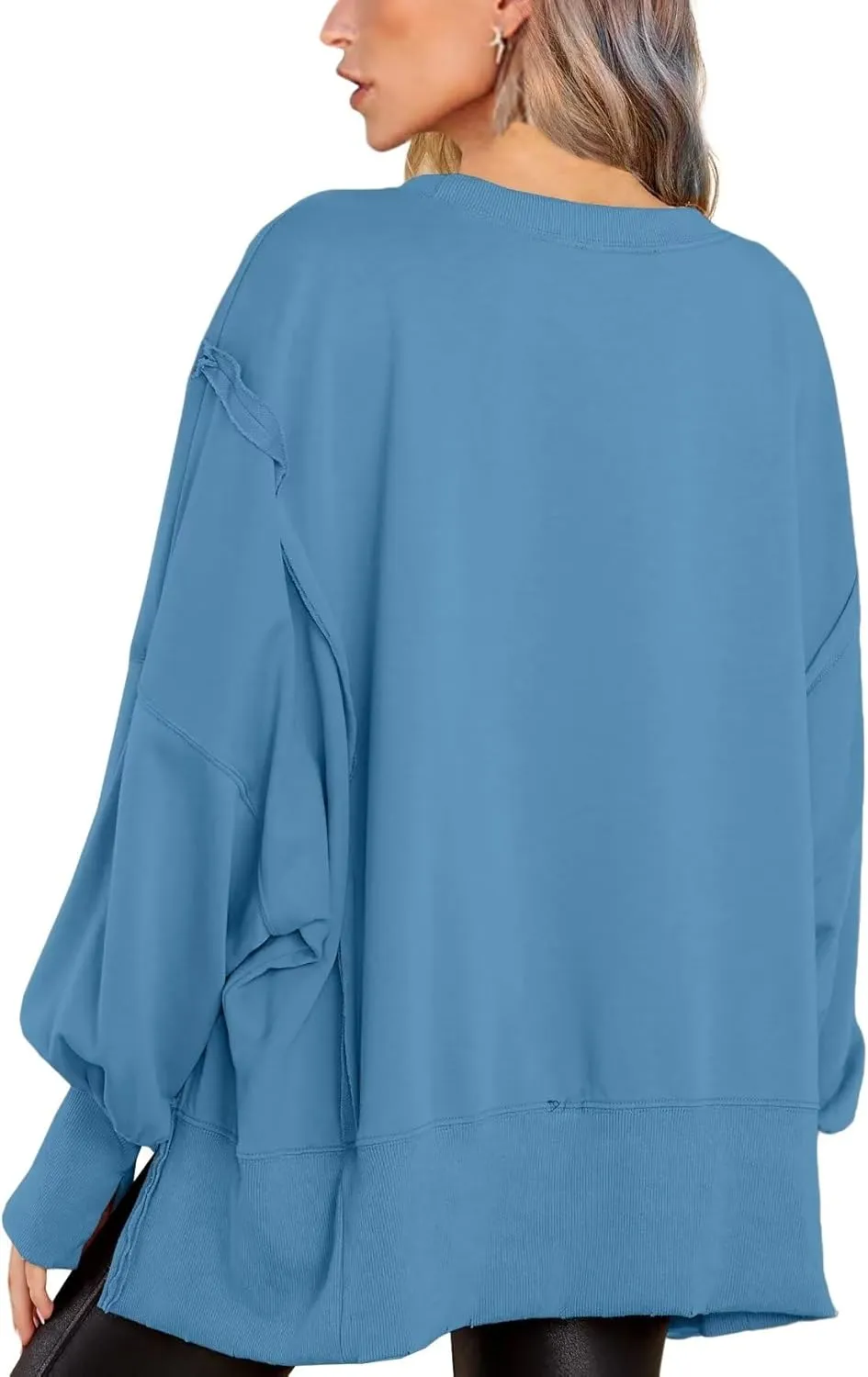 BWQ Womens Oversized Sweatshirt Crewneck Long Sleeve Shirts Pullover Sweatshirts S-2XL