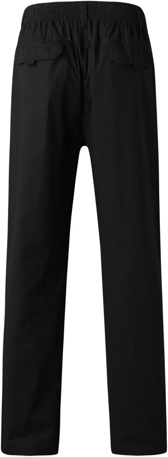 Cargo Pants for Men Slim Fit Solid Color Summer Trousers with Pockets Straight-Fit Casual Street Fashion Outfits