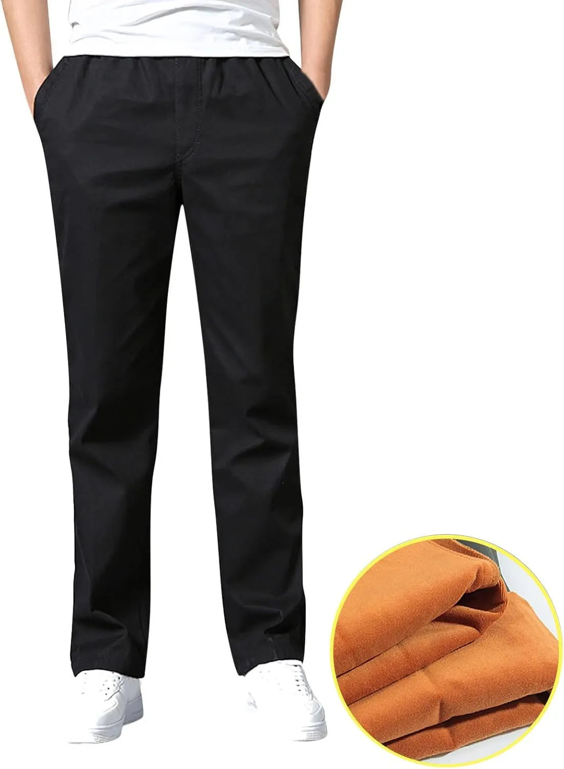 Cargo Pants for Men Slim Fit Solid Color Summer Trousers with Pockets Straight-Fit Casual Street Fashion Outfits