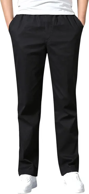 Cargo Pants for Men Slim Fit Solid Color Summer Trousers with Pockets Straight-Fit Casual Street Fashion Outfits