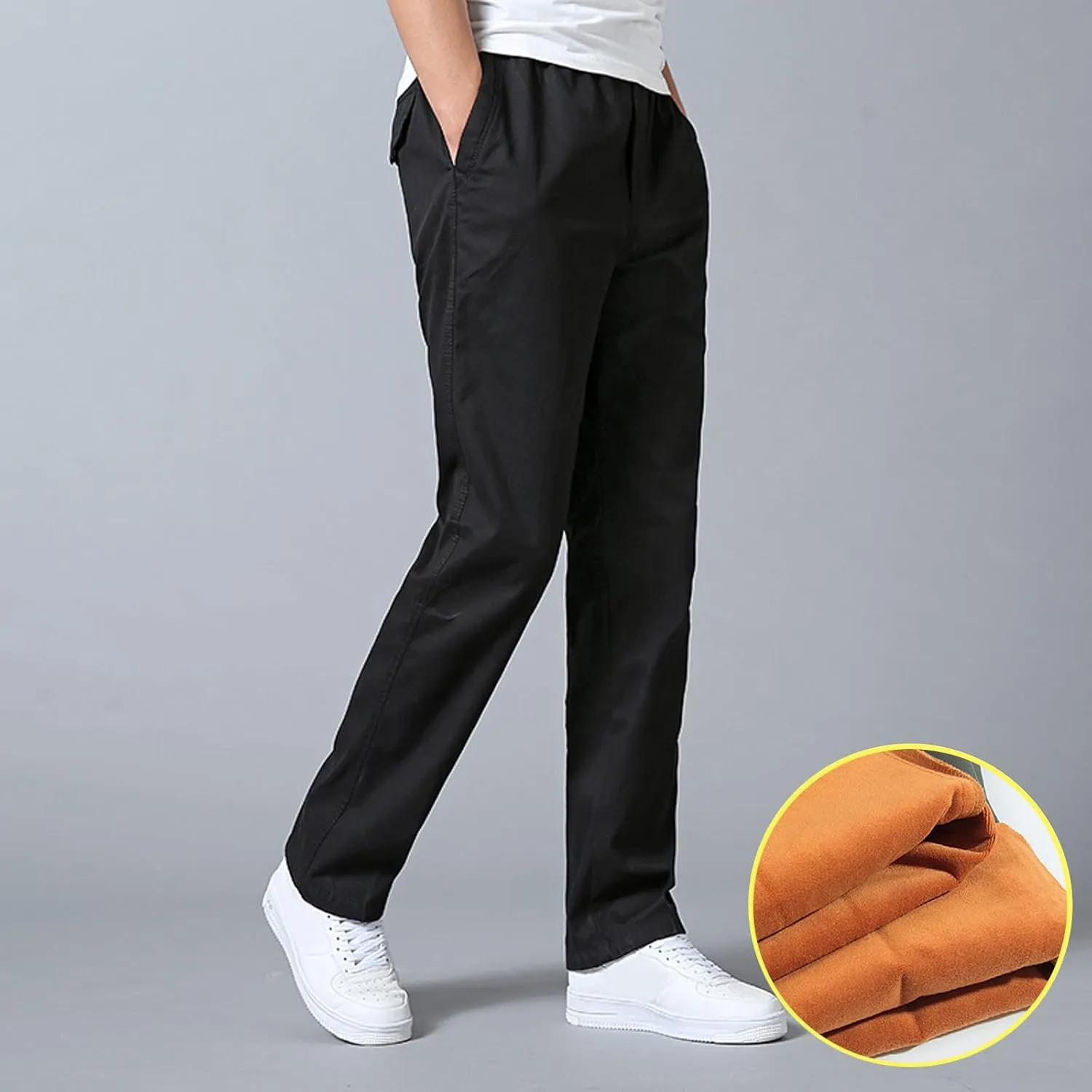 Cargo Pants for Men Slim Fit Solid Color Summer Trousers with Pockets Straight-Fit Casual Street Fashion Outfits