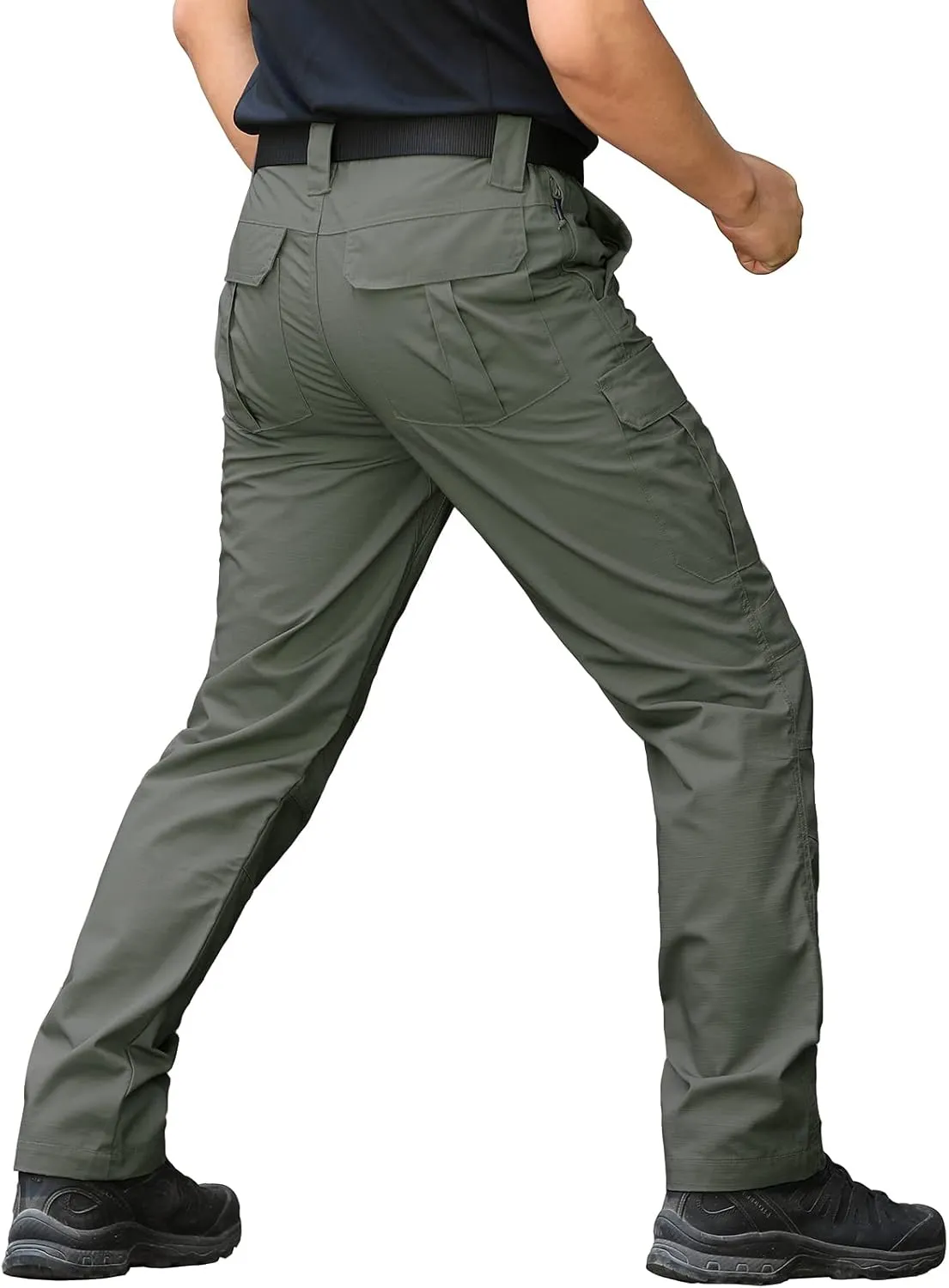 CARWORNIC Men's Ripstop Tactical Pants Water-Resistant Military Cargo Pants Lightweight EDC Pockets Outdoor Hiking Work Pants