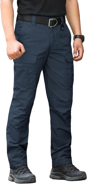 CARWORNIC Men's Ripstop Tactical Pants Water-Resistant Military Cargo Pants Lightweight EDC Pockets Outdoor Hiking Work Pants