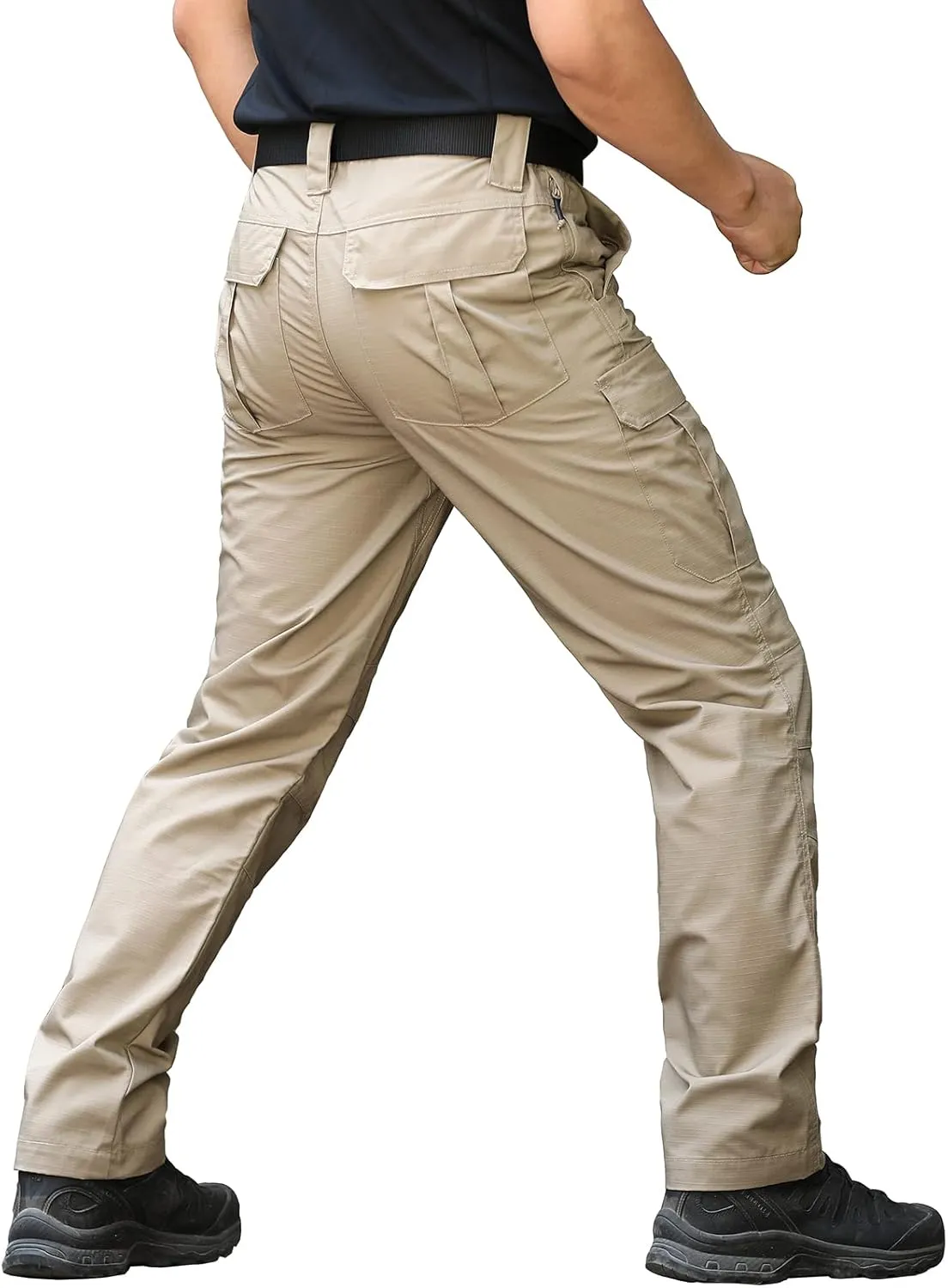 CARWORNIC Men's Ripstop Tactical Pants Water-Resistant Military Cargo Pants Lightweight EDC Pockets Outdoor Hiking Work Pants