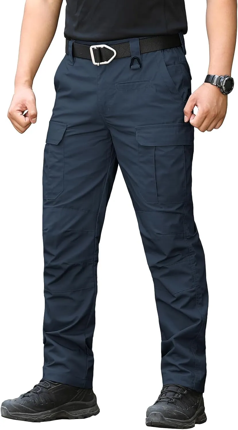 CARWORNIC Men's Ripstop Tactical Pants Water-Resistant Military Cargo Pants Lightweight EDC Pockets Outdoor Hiking Work Pants