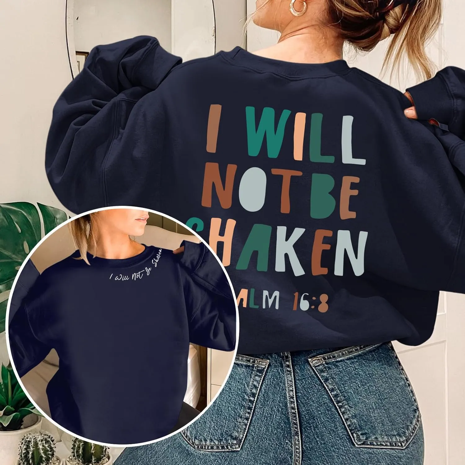 Christian Sweatshirt for Women Jesus God Faith Bible Verse Religious Shirt Oversized Inspirational Pullover Top