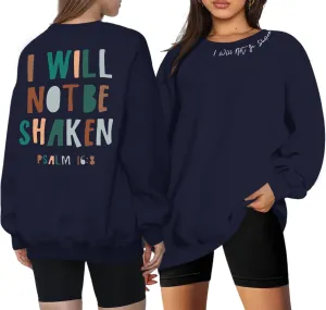 Christian Sweatshirt for Women Jesus God Faith Bible Verse Religious Shirt Oversized Inspirational Pullover Top