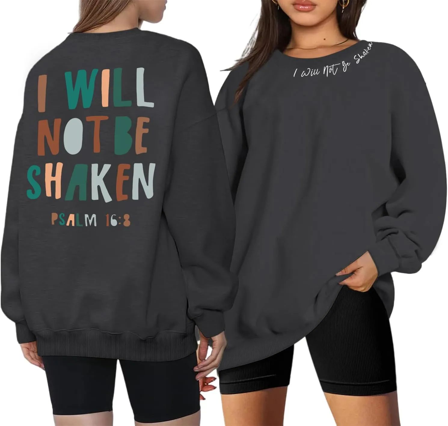 Christian Sweatshirt for Women Jesus God Faith Bible Verse Religious Shirt Oversized Inspirational Pullover Top