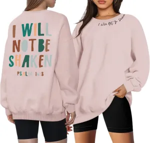 Christian Sweatshirt for Women Jesus God Faith Bible Verse Religious Shirt Oversized Inspirational Pullover Top