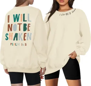 Christian Sweatshirt for Women Jesus God Faith Bible Verse Religious Shirt Oversized Inspirational Pullover Top