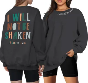 Christian Sweatshirt for Women Jesus God Faith Bible Verse Religious Shirt Oversized Inspirational Pullover Top